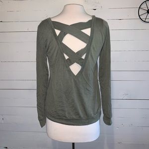 Adorable Green Long Sleeve with Lace Up Back!!